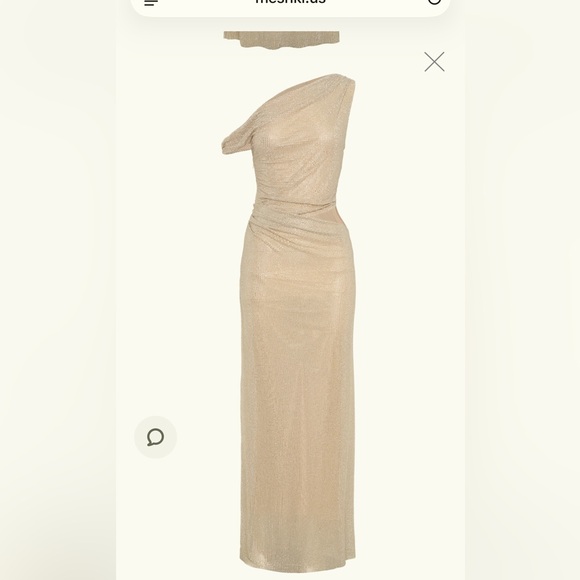 Meshki Gold One Shoulder Dress - Picture 2 of 5